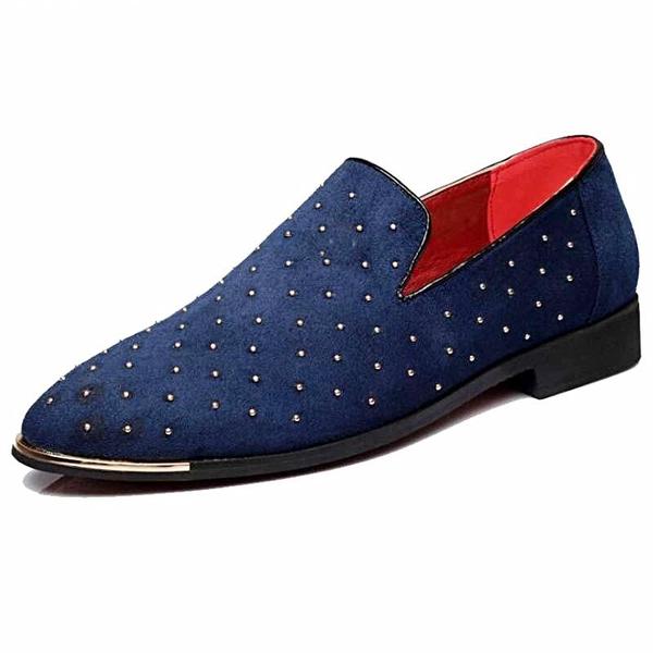 Luxury Leather Rivet Slip-On Shoes